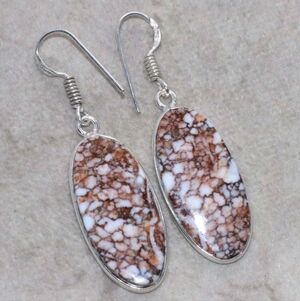 Wild Horse Gemstone 925 Sterling Silver Handmade Drop Dangle Earrings